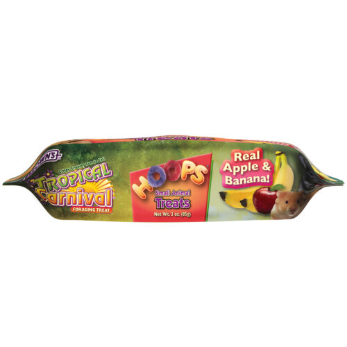 FM Browns Tropical Carnival Hoops & Honey Strawberry Flavor Small Animal Treat – 3 oz (85 g) 1x8
