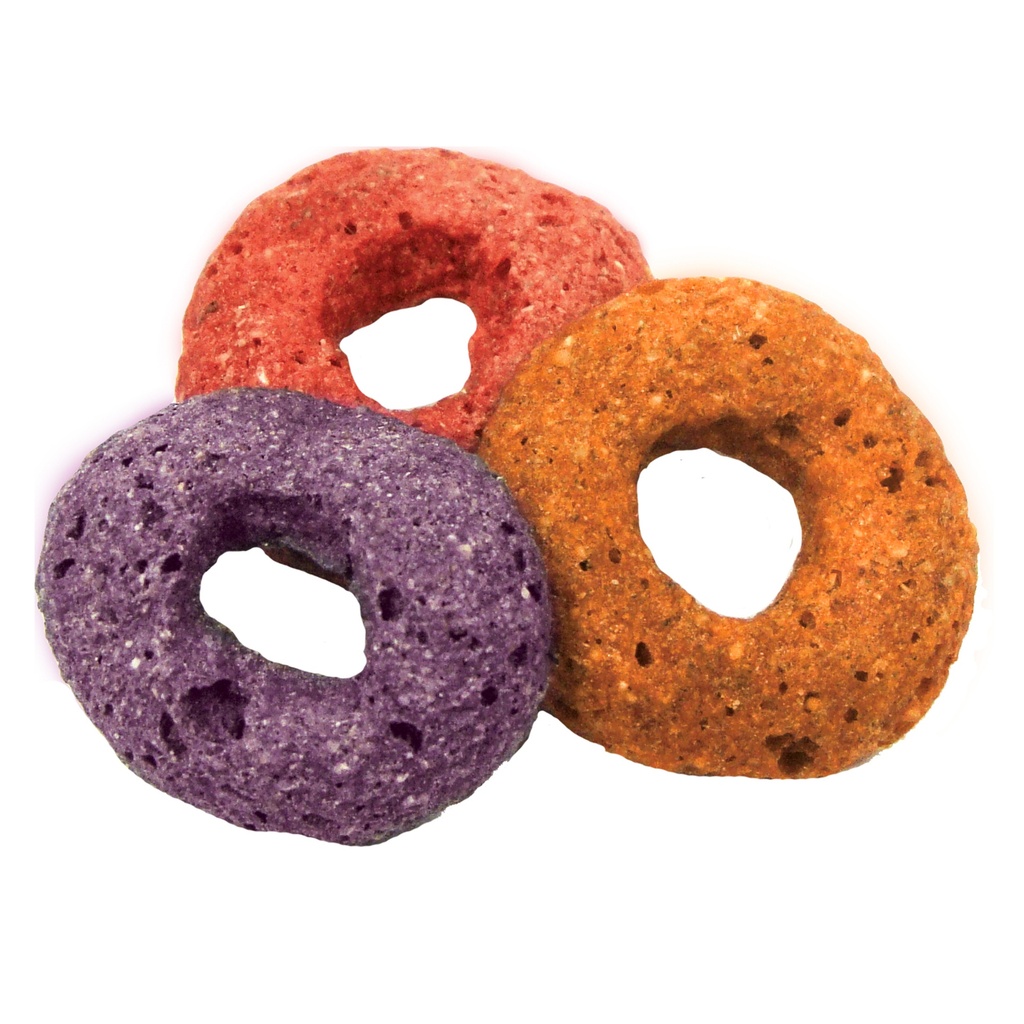 FM Browns Tropical Carnival Hoops & Honey Strawberry Flavor Small Animal Treat – 3 oz (85 g) 1x8