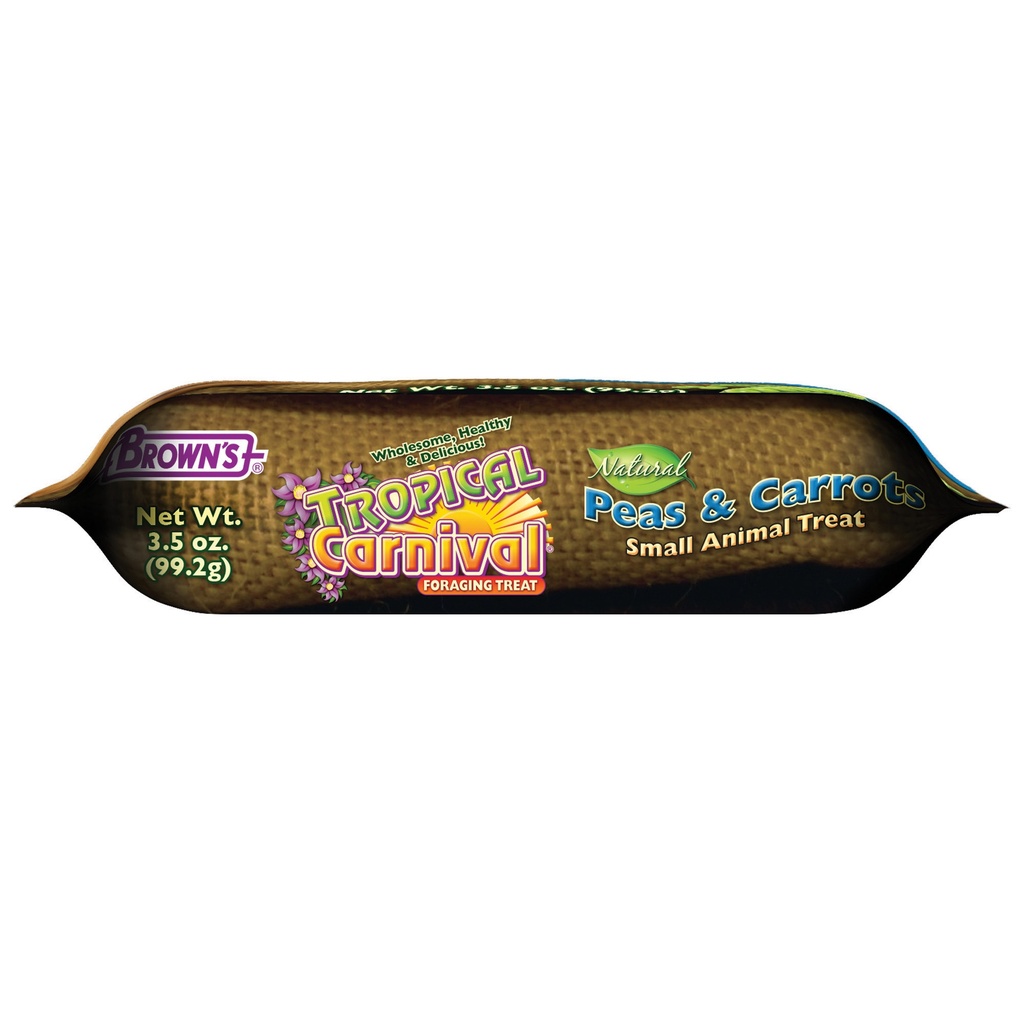 FM Browns Tropical Carnival Natural Peas & Carrots Small Animal Treat – 3.5 oz (99 g) 1x8