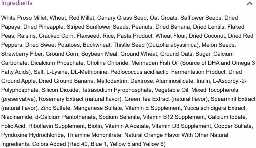 FM Browns Tropical Carnival Gourmet Cockatiel, Lovebird & Conure Food – 3 lb (1.36 kg) 1x6