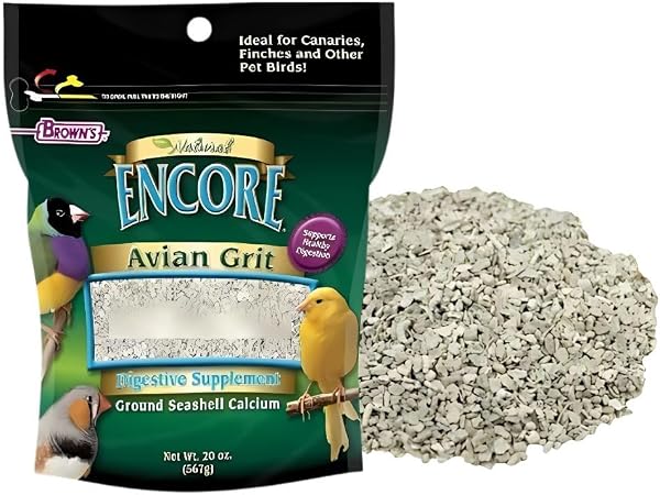 FM Browns Encore Natural Avian Grit Digestive Supplement for Birds – 20 oz (567 g) 1x8
