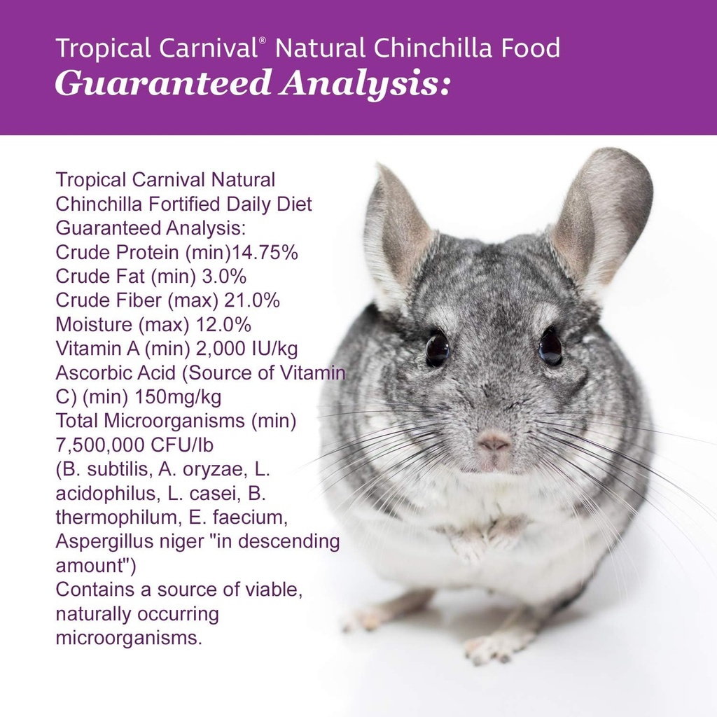 FM Browns Tropical Carnival Natural Behaviors Chinchilla Food – 3 lb (1.36 kg) 1x6