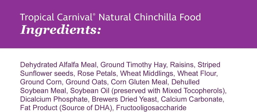 FM Browns Tropical Carnival Natural Behaviors Chinchilla Food – 3 lb (1.36 kg) 1x6