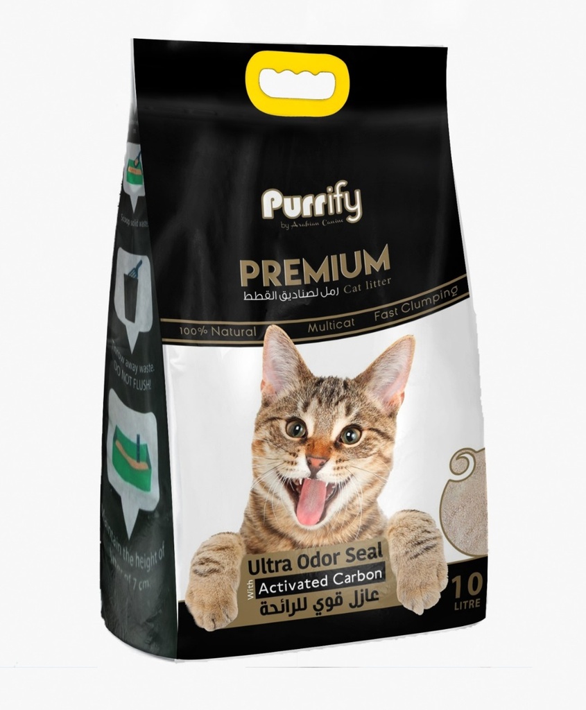 Bentonite Cat Litter Premium / Activated carbon 10L