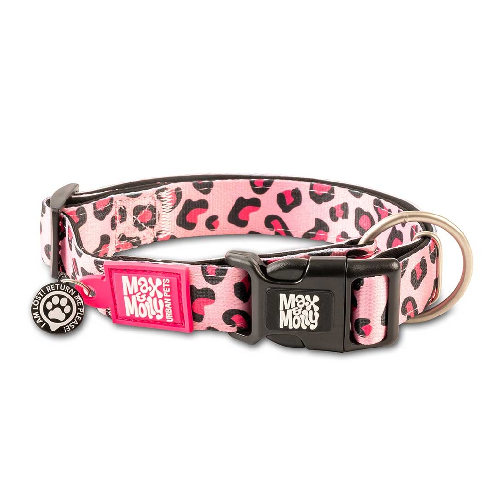 Smart ID Cat Collar - Leopard Pink/1 size