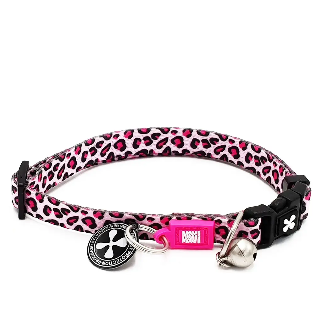 Smart ID Collar - Leopard Pink/M