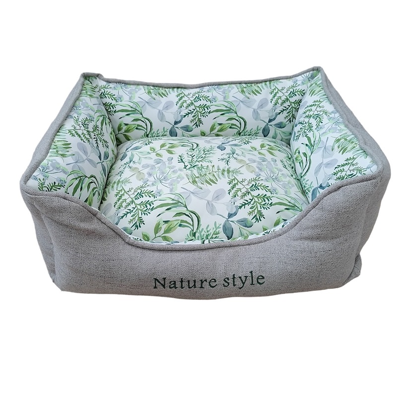 Pet Bed "Nature" M - Linen  60x50x16cm