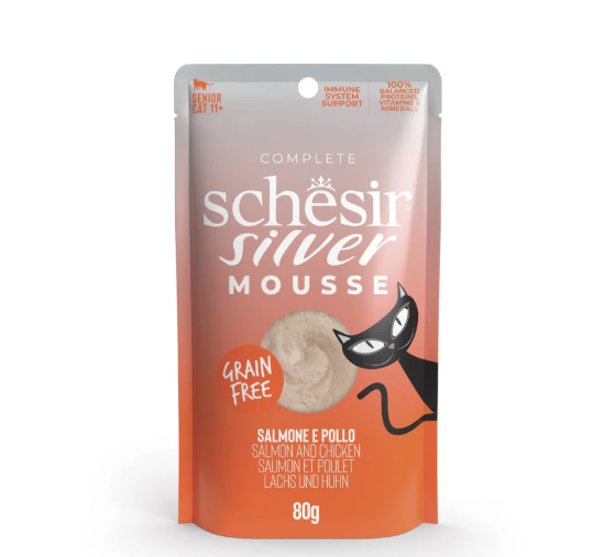 Schesir Silver Cat Pouch - Salmon & Chicken Mousse - 80g (1*12)