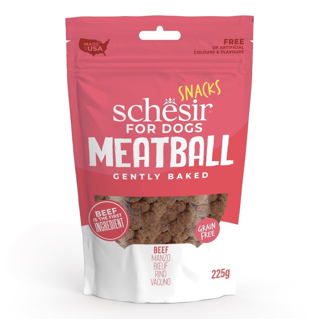 Schesir Break Meat Balls Dog Snacks – Beef Flavor, 225g