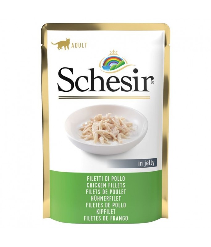 Schesir Pouch Chicken Fillets in Jelly For Adult Cat 85g