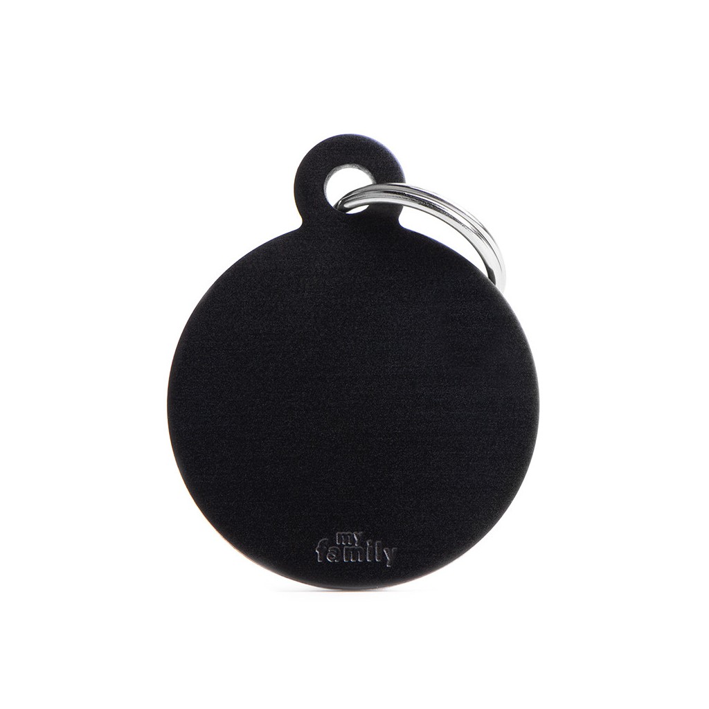 Basic Aluminum Circle Pet Tag, Black