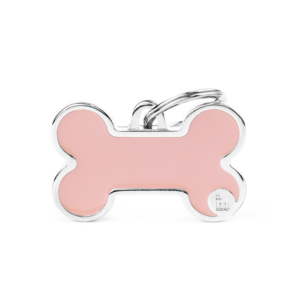 Basic Handmade Big Pink Bone ID Tag