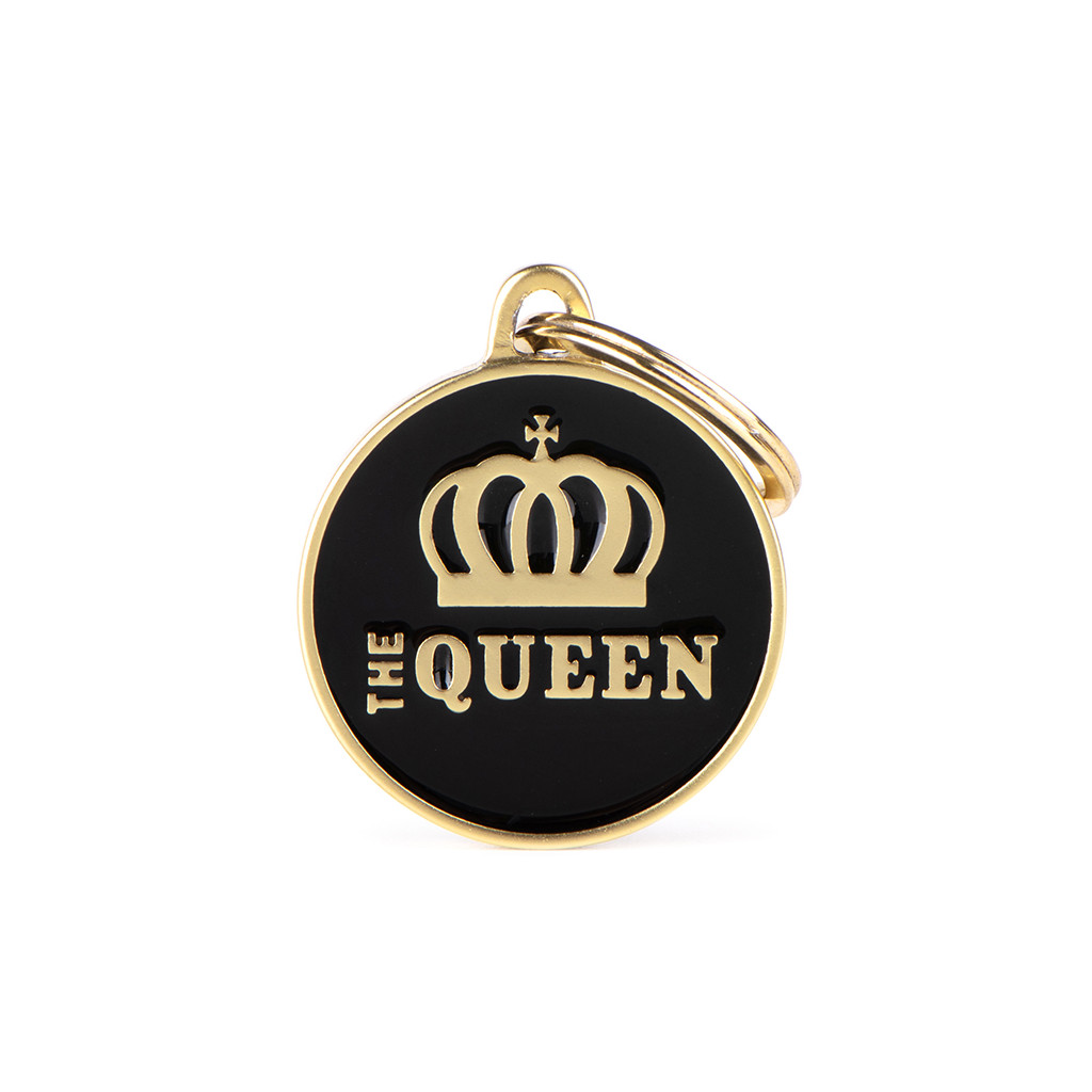 Charms Black Satin The Queen ID Tag