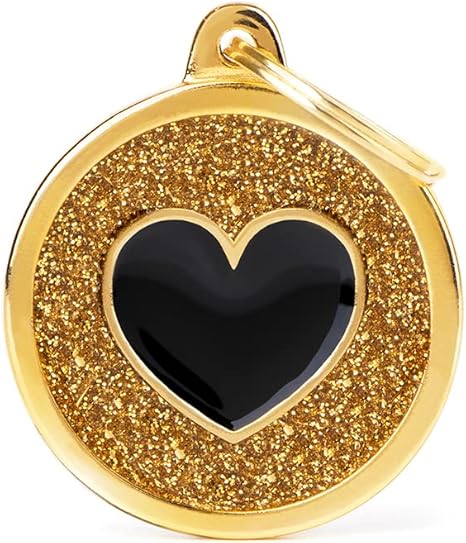 Large Glitter Circle Black Golden Gold Metal Shine
