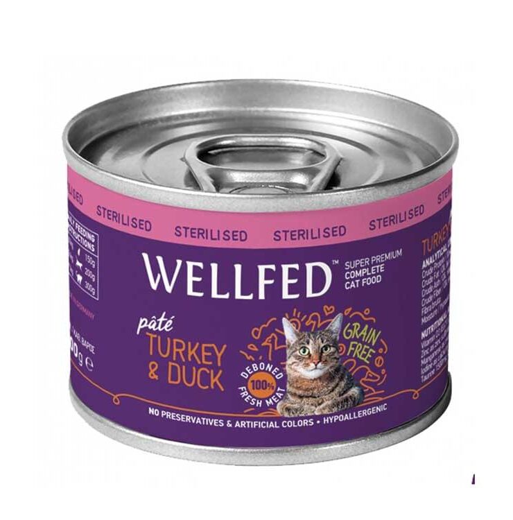 Wellfed Adult Sterilised Turkey & Duck 200g Cat