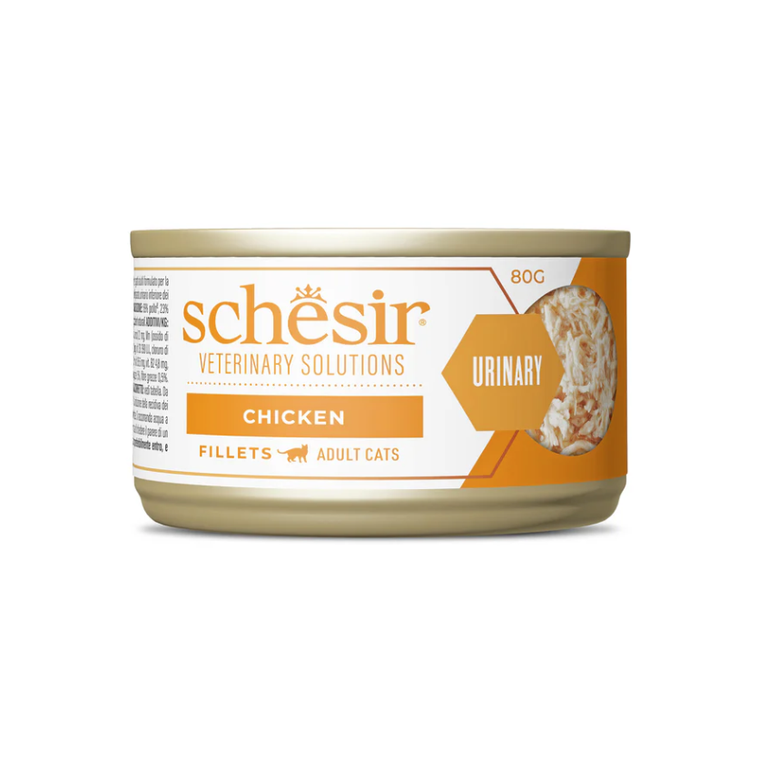 Schesir Veterinary Solutions Urinary Flacked Tuna with Salmon Wet Cat Food, 80g (1*8)
