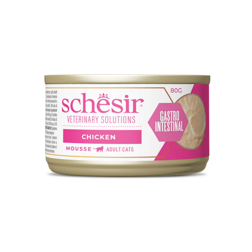 Schesir Veterinary Solutions Gastrointestinal Chicken Mousse Wet Cat Food, 80g (1*8)