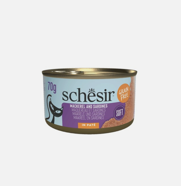 Schesir Grill Pate Cat Can Mackerel and Sardines 70g can (1*12)
