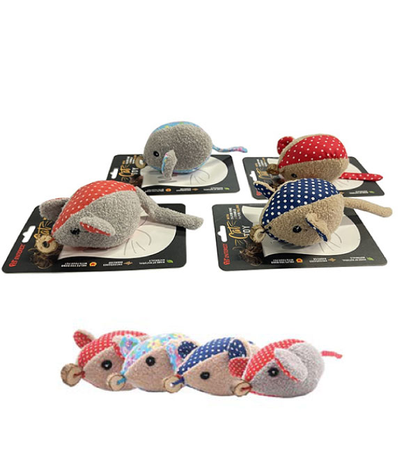 Funny Mouse Cat Toy With Silverline & Feather