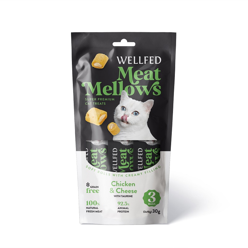 Wellfed Meat Mellows Cat Chicken & Cheese (3*10gr) 30gr