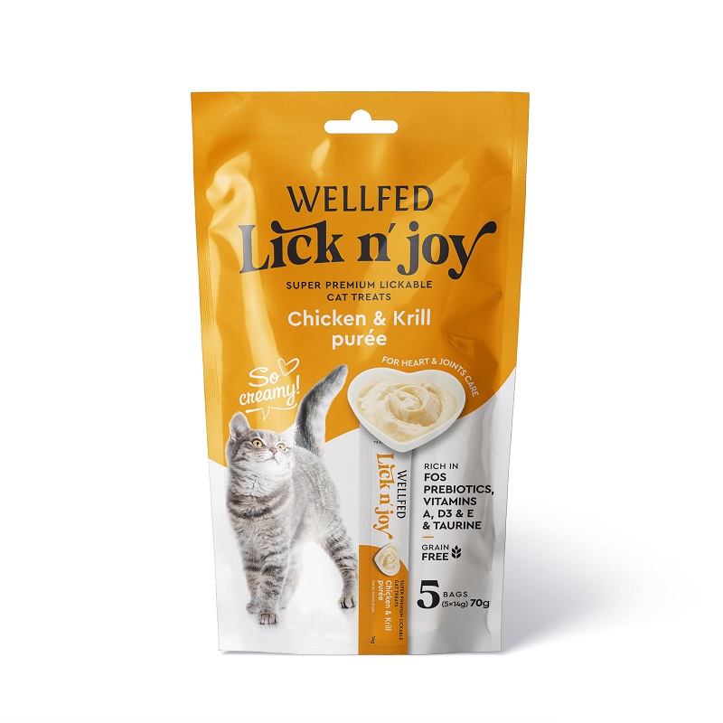Wellfed Lick N' Joy Cat Chicken & Krill (5*14gr) 70gr