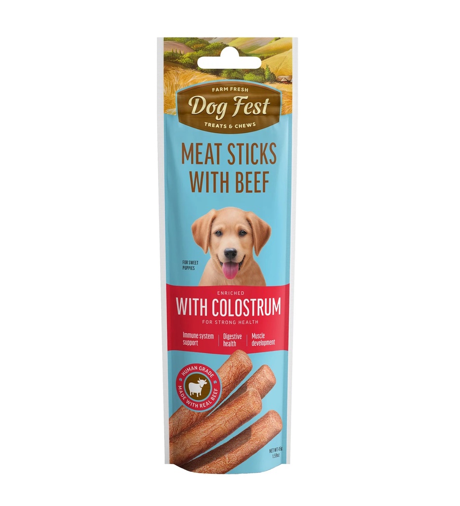 Dog Fest Beef stick with colostrum, for puppies, 45g -Treat