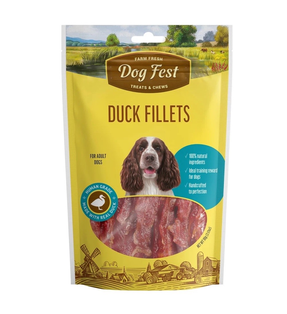 Dog Fest Duck fillet on chewy stick, for medium and large breed dogs, 90g.-Treat