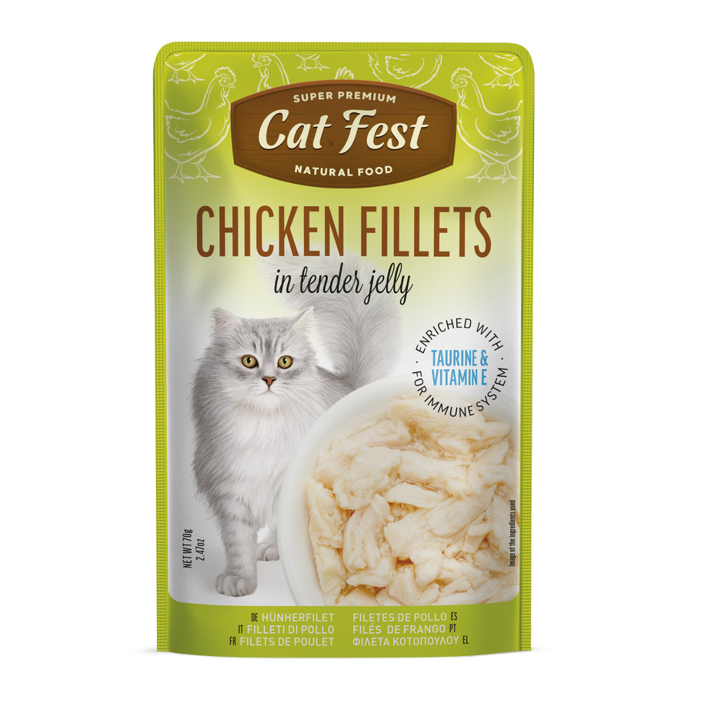 Cat Fest Chicken fillets in tender jelly, 70g  - Cat Wet Food 1*12