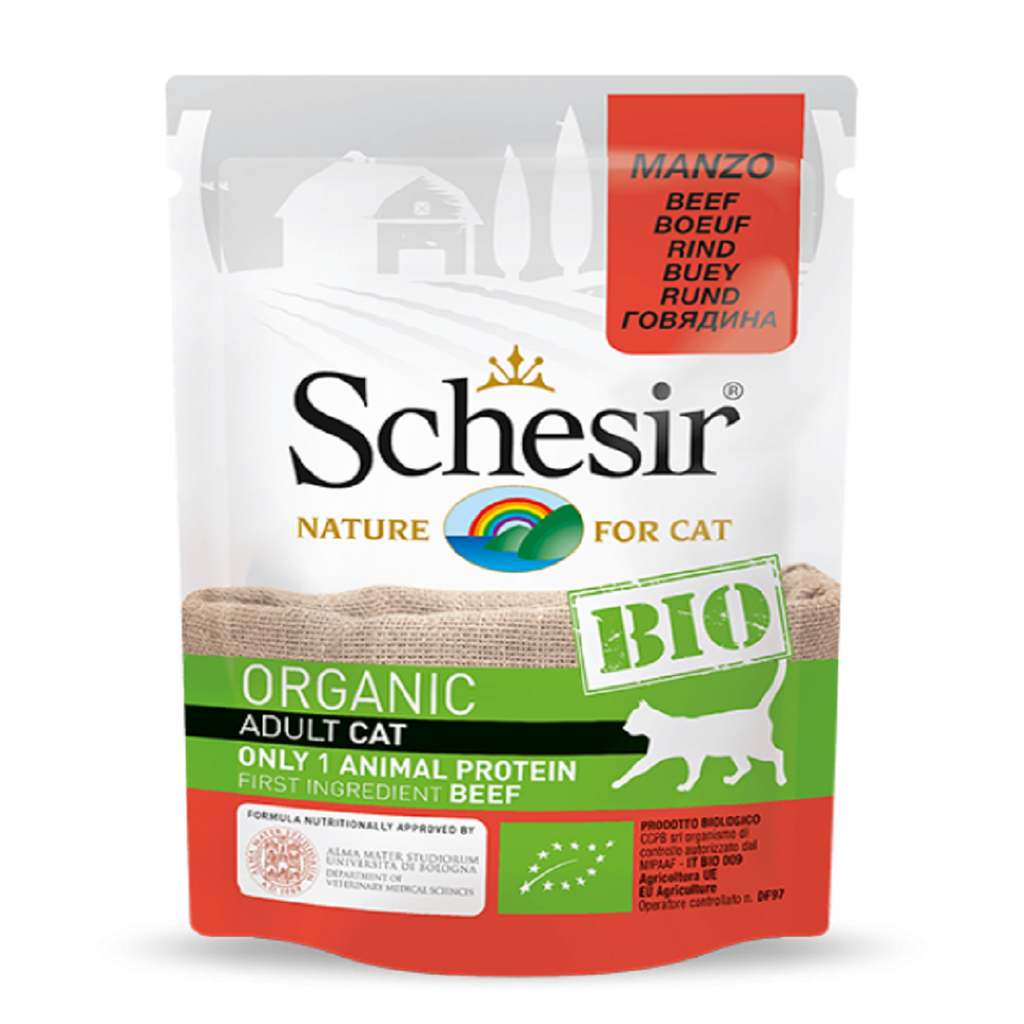 Schesir Bio Organic Pouch For Cat with Beef In Paté 85g(16x1)
