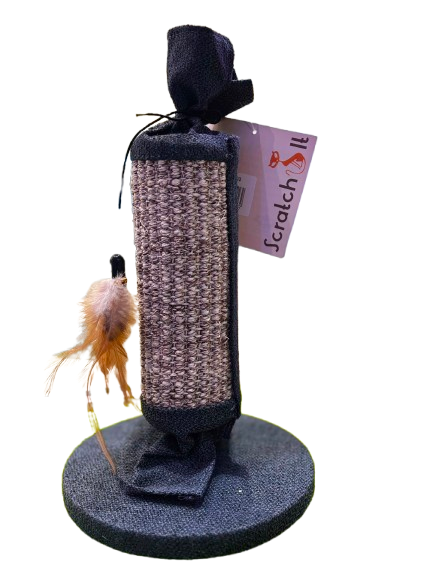 Premium Sisal Carpet Cat Scratching Post with Soft Sofa Fabric Base (20 × 20 × 35 cm)