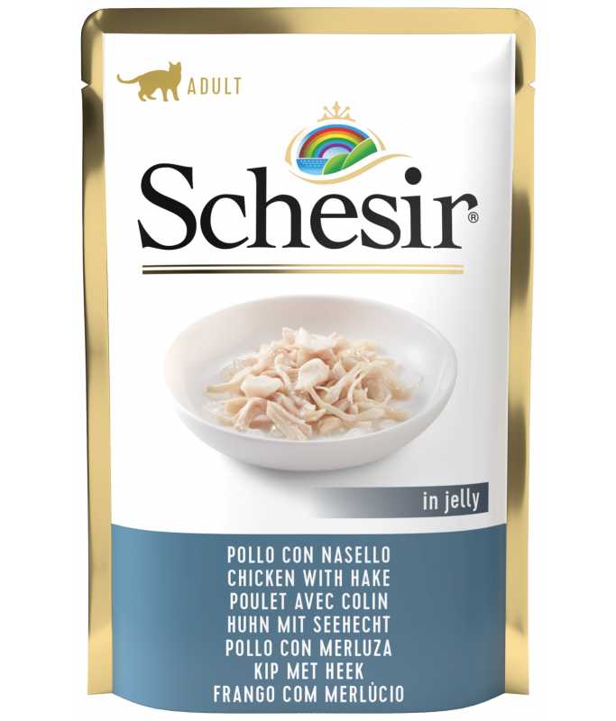 Schesir Pouch Chicken with Hake in Jelly For Adult Cat 85g (20x1)