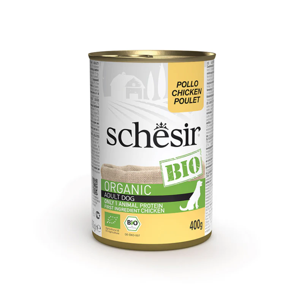 Schesir Bio Organic Can for Dog with Chicken In Paté 400g (6x1)