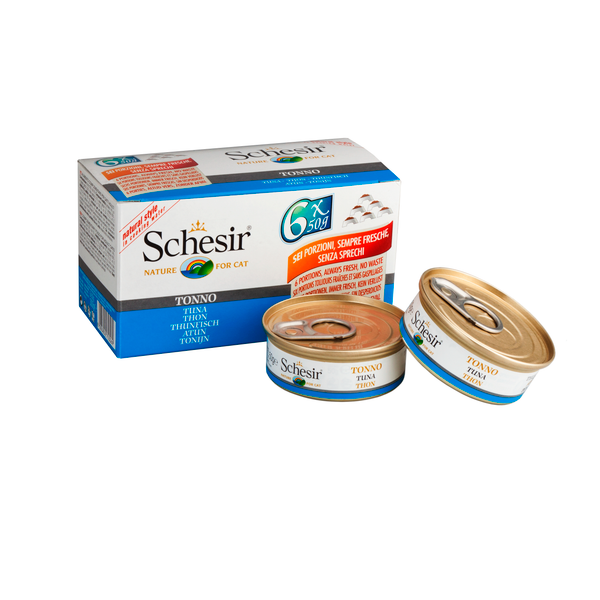 Schesir Cat Food Multipack Tuna In Cooking Water - 6×50g Cans (1*8)