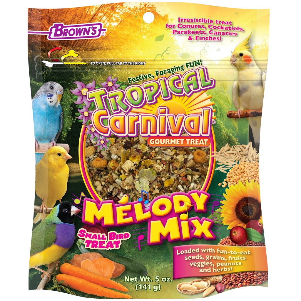 FM Browns Tropical Carnival Melody Mix Small Bird Treat – 5 oz (141 g) 1x13