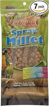 FM Browns Tropical Carnival Natural Spray Millet Bird Treat – 4 oz (113 g) 1x24
