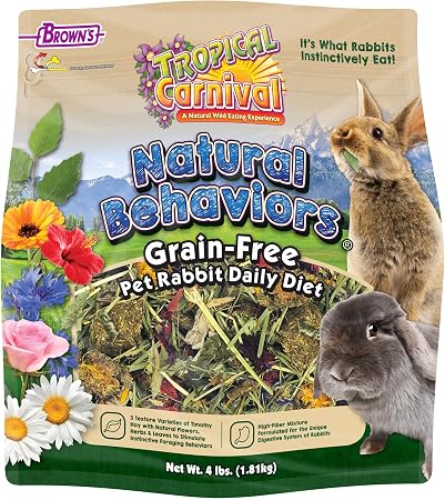 FM Browns Tropical Carnival Natural Behaviors Pet Rabbit Food – 4 lb (1.81 kg) 1x3