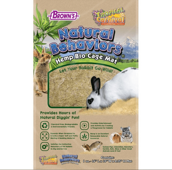 FM Browns Tropical Carnival Natural Behaviors Plant Fiber Cage Mat – 1 Count 1x12