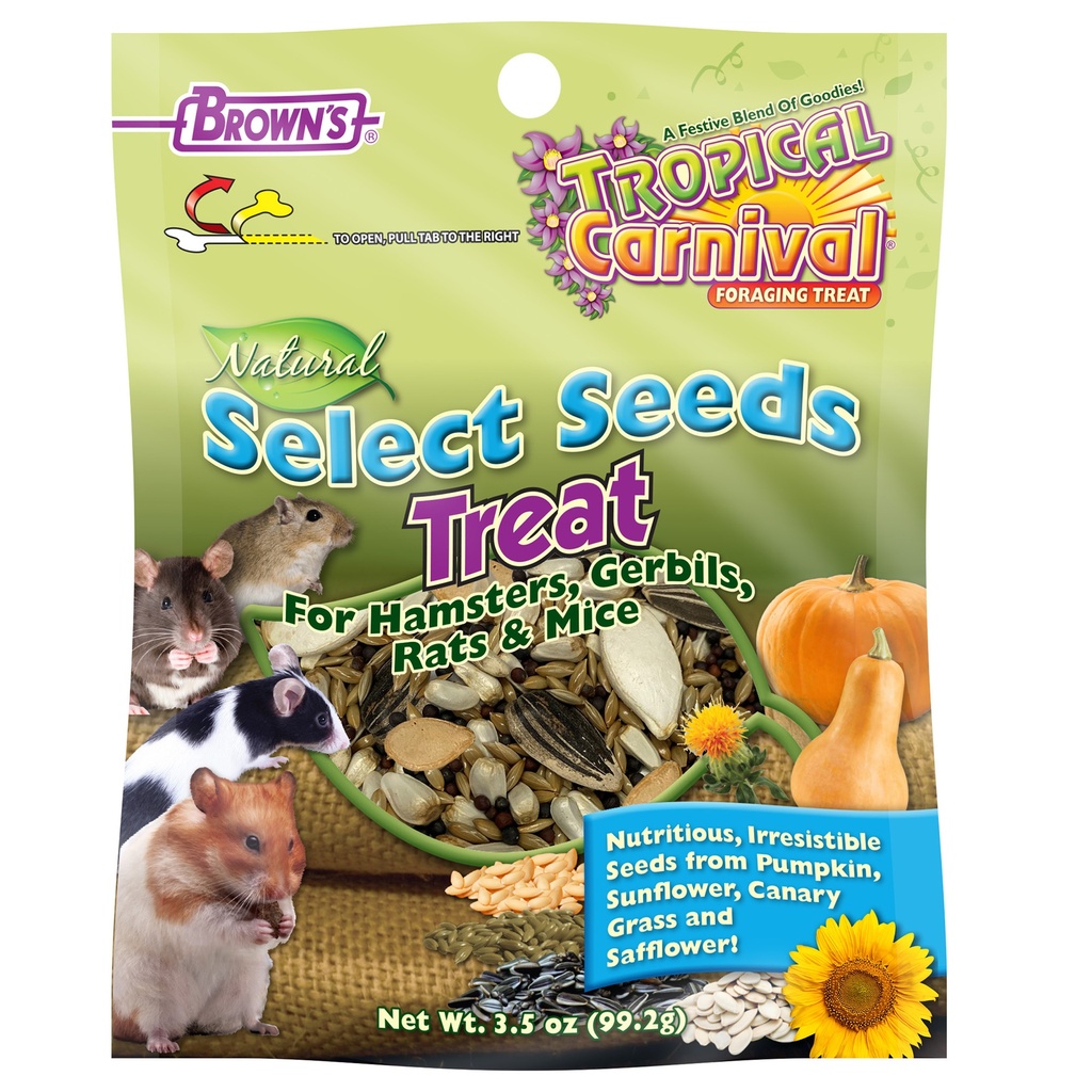 FM Browns Tropical Carnival Natural Select Seeds Small Animal Treat – 3.5 oz (99 g) 1x8