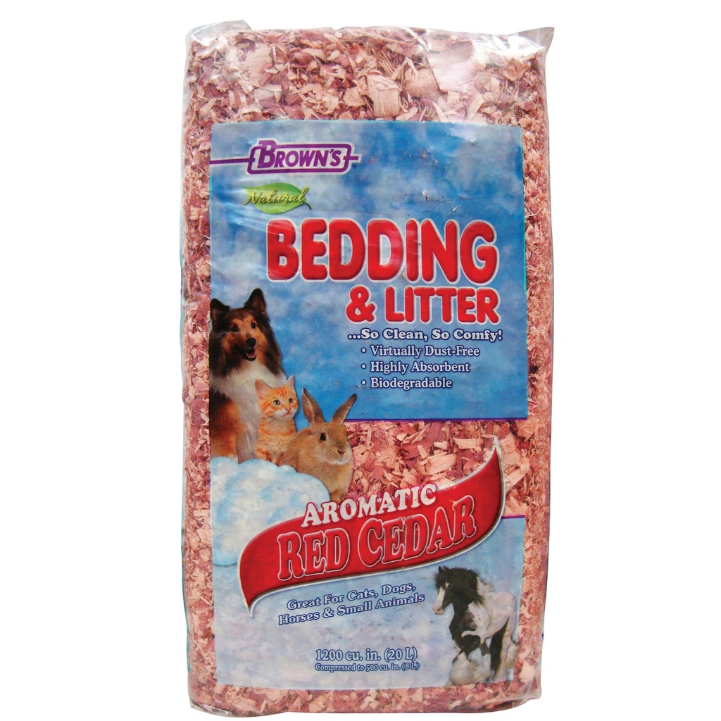 FM Browns Natural Aromatic Red Cedar Bedding & Litter – 1200 cu in 1x6