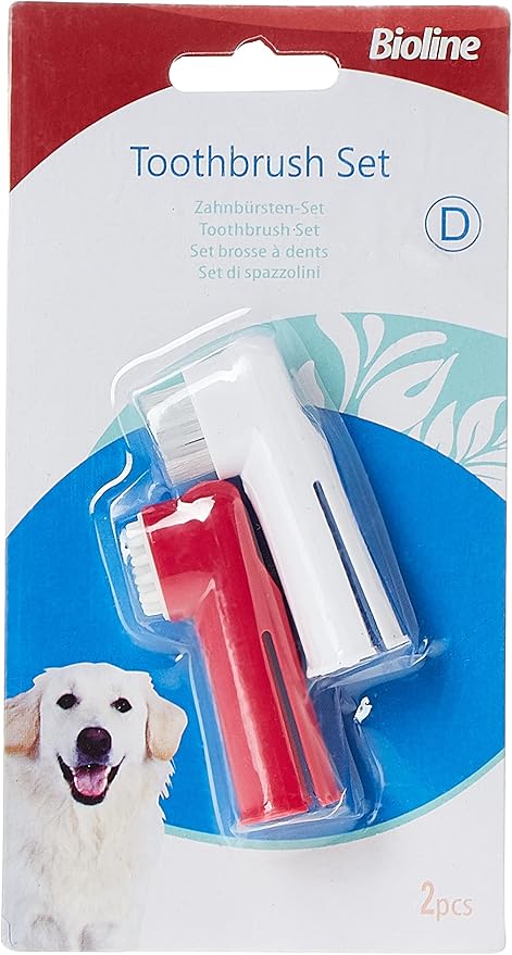 Bioline Dog/Cat Finger Tooth Brush Set 2Pcs