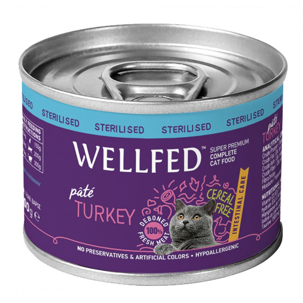 Wellfed  INTESTINAL Sterilised PURE Turkey 200g CAT