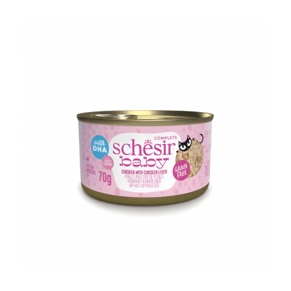 Schesir Baby Wholefood Cat Can – Chicken with Liver - 70g (1*12)