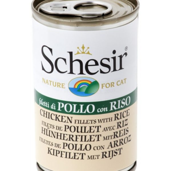 Schesir Cat Food - Chicken Fillets with Rice - 140g Can (1*24)