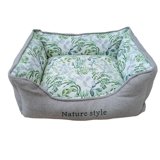[02362] Pet Bed "Nature" M - Linen  60x50x16cm