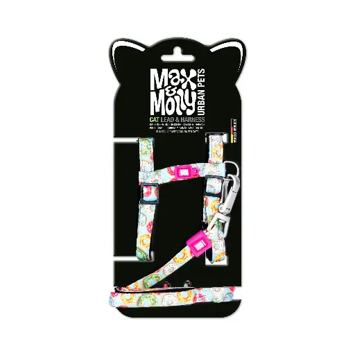 [Max & Molly] Cat Harness/Leash Set - Donuts/1 Size