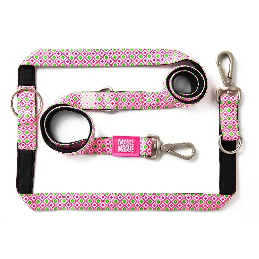 [Max & Molly] Multi-Function Leash - Retro Pink/M