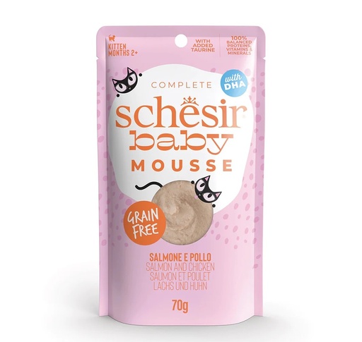 Schesir BABY CAT - Salmon & Chicken Mousse in Pouch 70g (1*12)