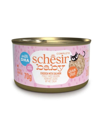 Schesir Baby Cat Can Wholefood – Chicken with Salmon - 70g (1*12)