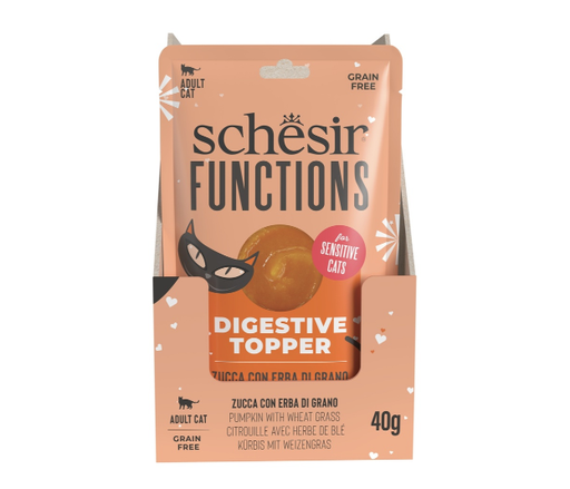 Schesir Functions Cat Pouch - Pumpkin with Wheatgrass Purée - 40g (1*12)
