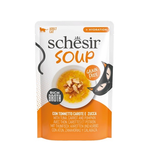 Schesir Soup Wet Cat Pouch - Tuna with Pumpkin in Broth - 40g (1*12)